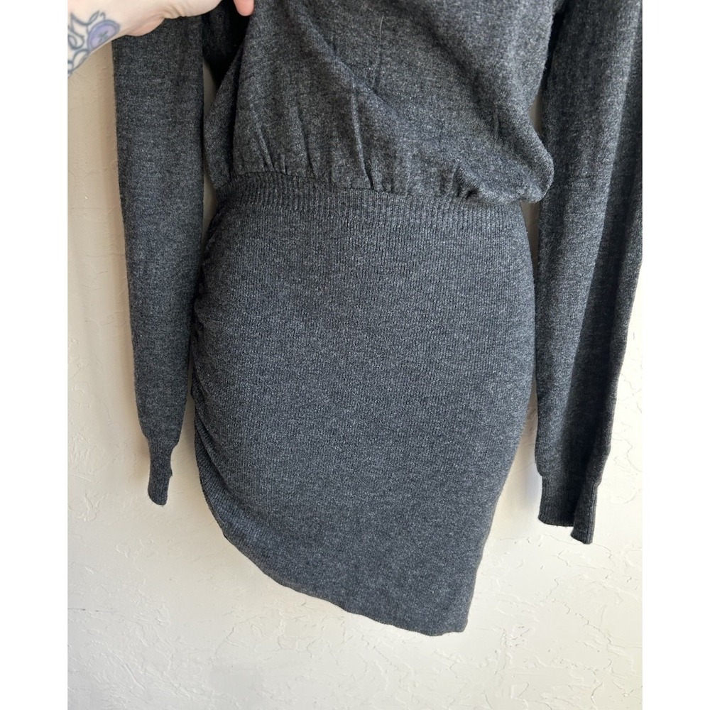 Seroya SER.O.YA Alexandria Turtleneck Sweater Mini Dress S Pewter Gray Luxury - Picture 3 of 11